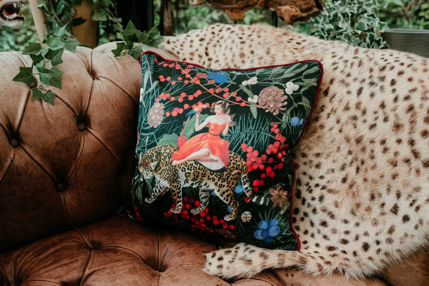 Festive Mary Silk Cushion
