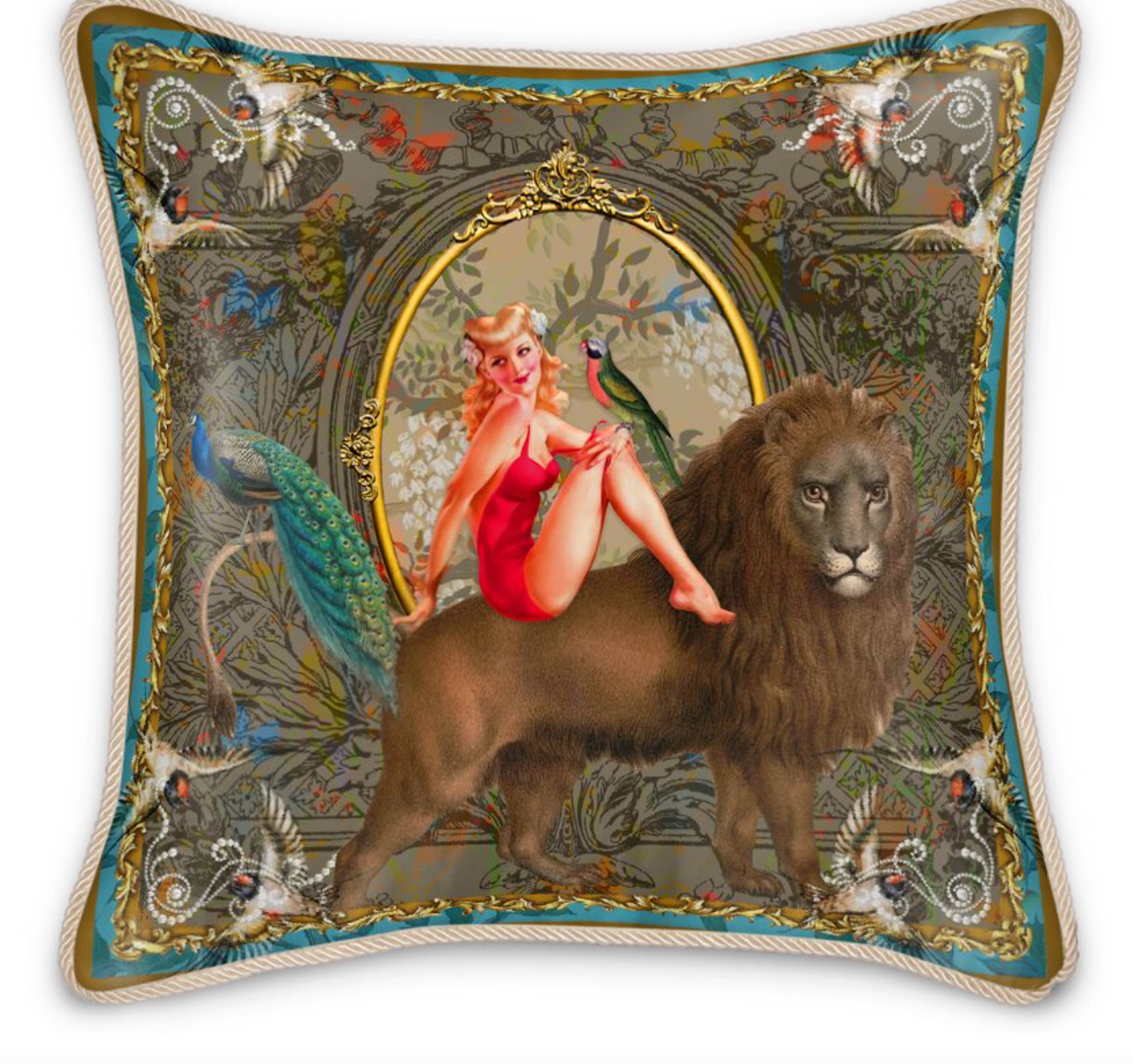 Myrtle Silk Cushion (Gold)