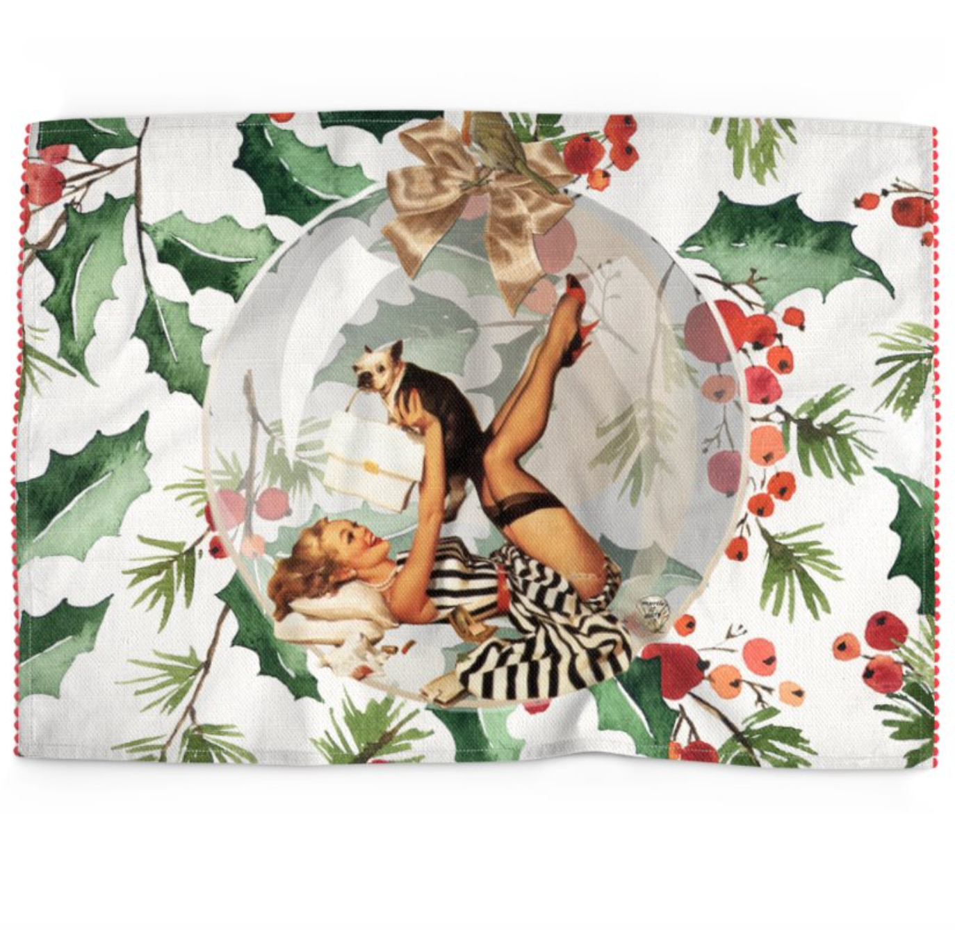 Holly Cotton Tea Towel