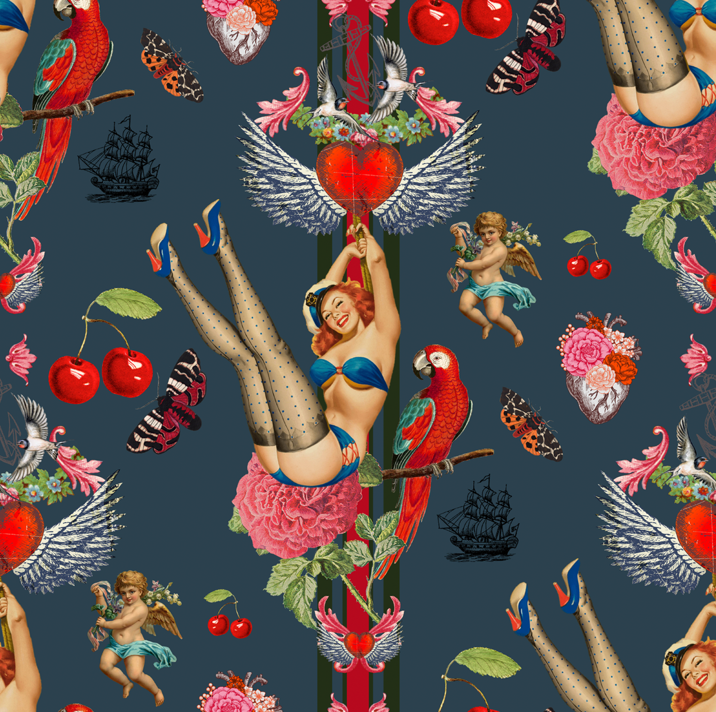 Cherry Love Bomb Grande Wallpaper 52cm Ink'd