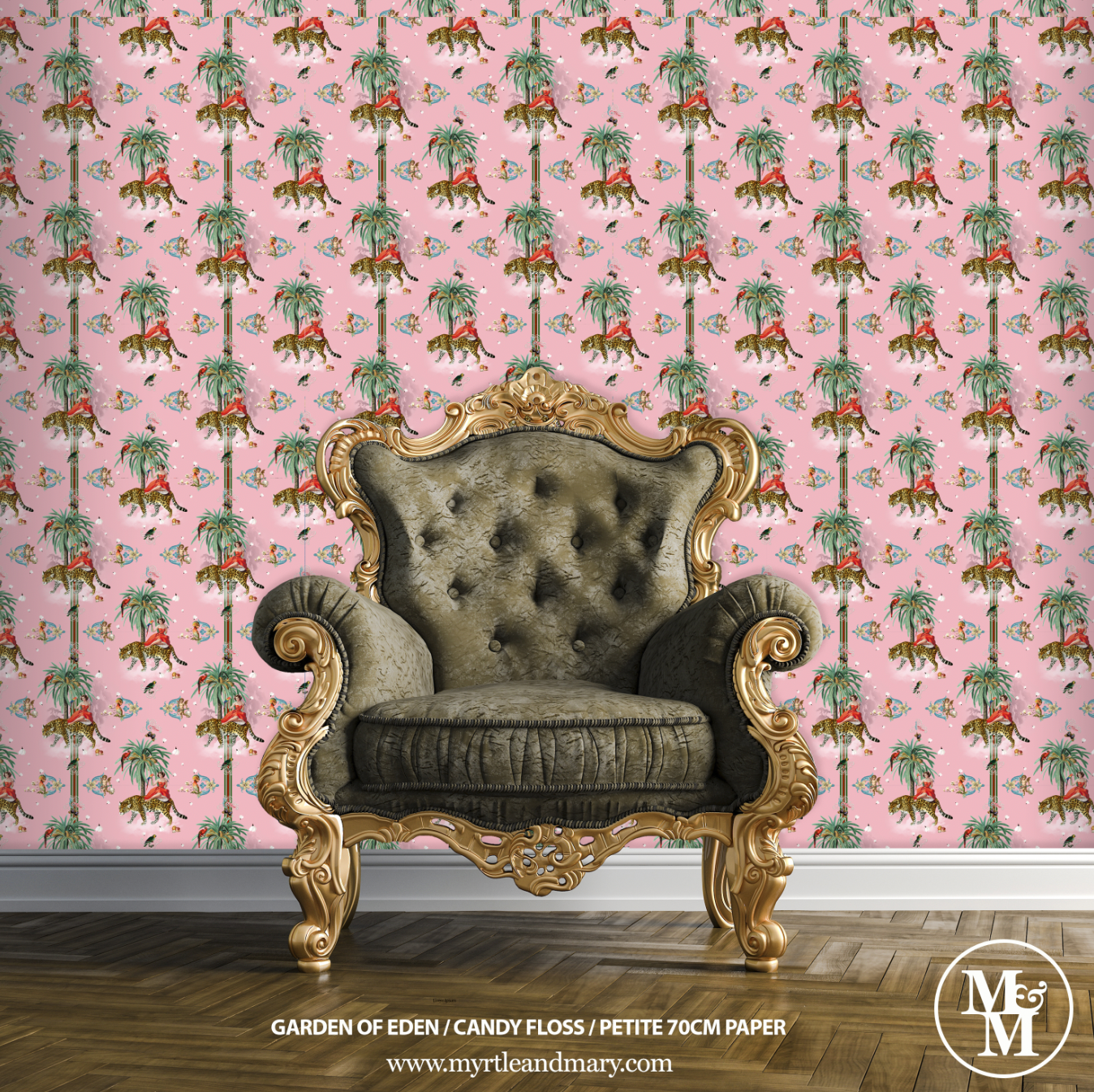 Garden of Eden Petite Wallpaper 70cm - Candy Floss