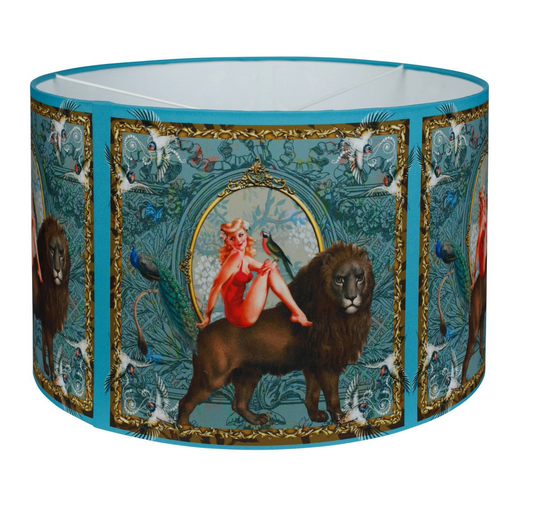 Myrtle Drum Lampshade Aqua