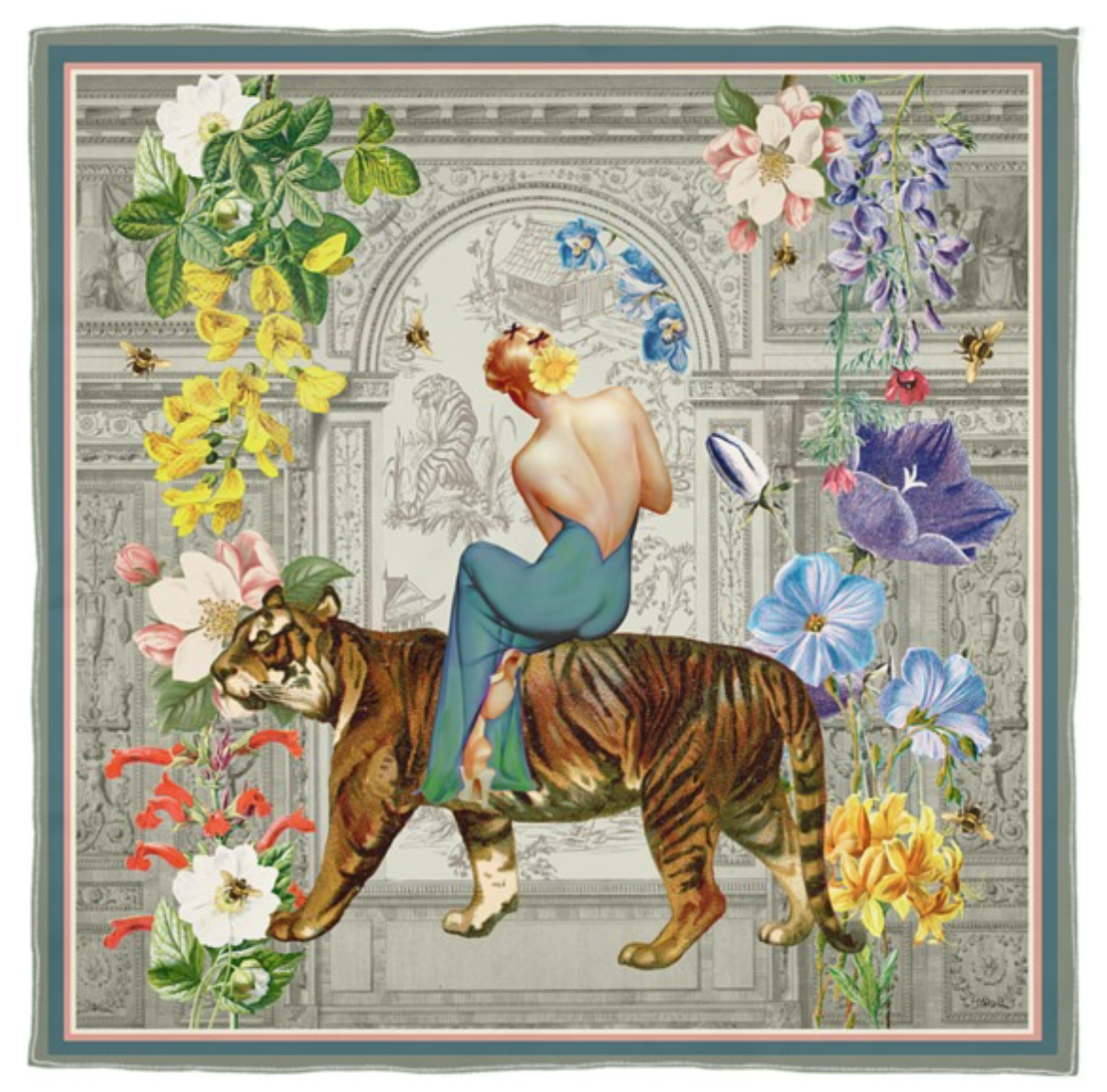 Tigerlily Sage Georgette Silk Scarf