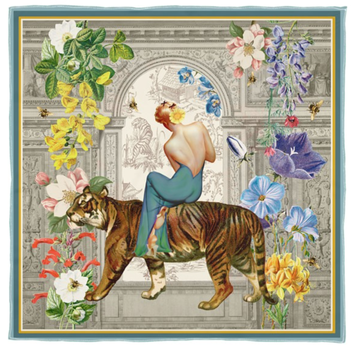 Tigerlily Ecru Georgette Silk Scarf