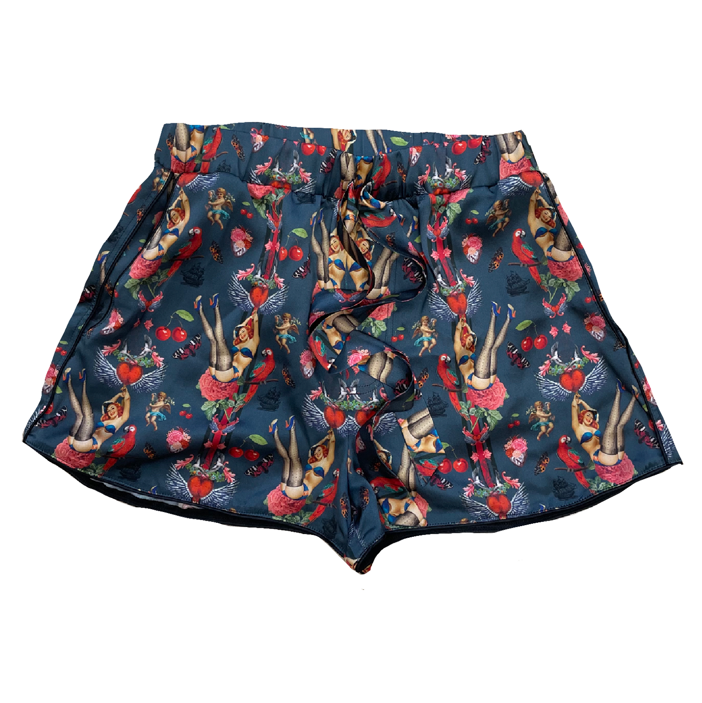 Cherry Love Bomb Silk Pyjama Shorts
