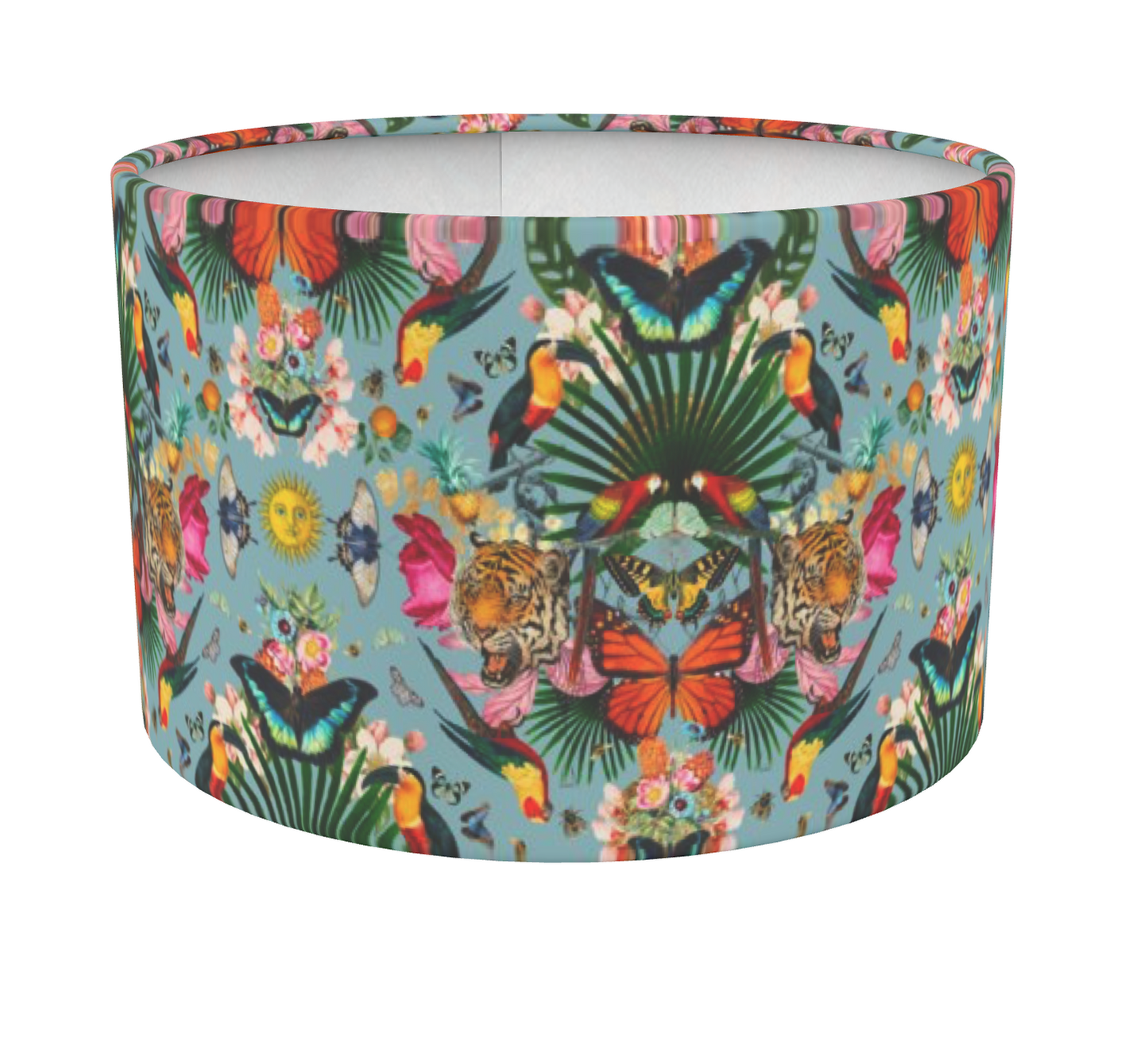 Paradise Lost 'Sky' Drum Lamp Shade - Lux soft touch velvet