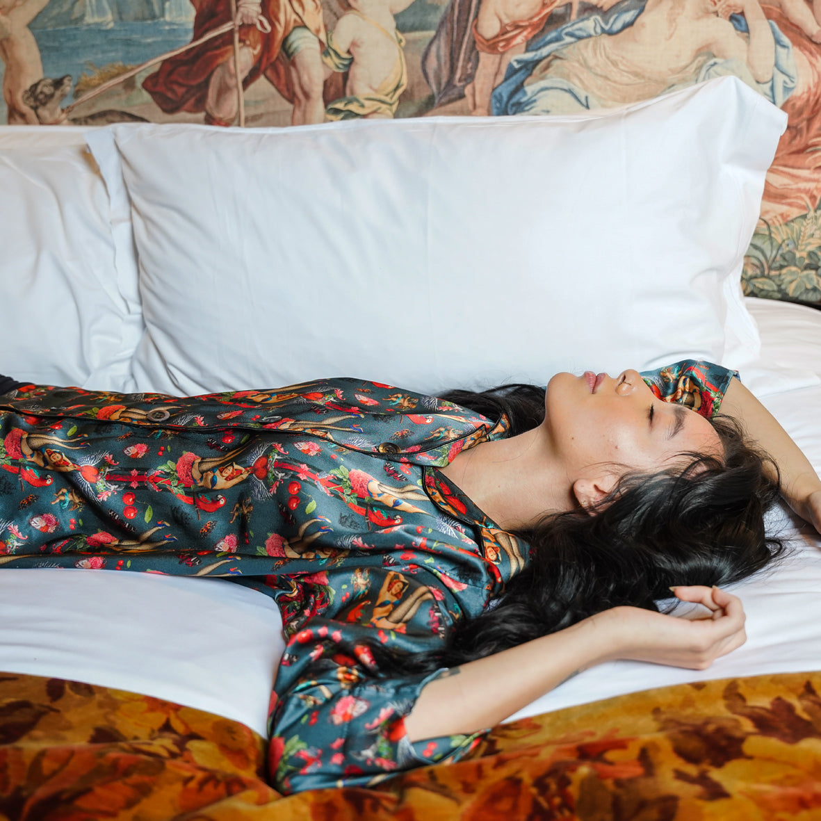 Cherry Love Bomb Silk Pyjama Shorts