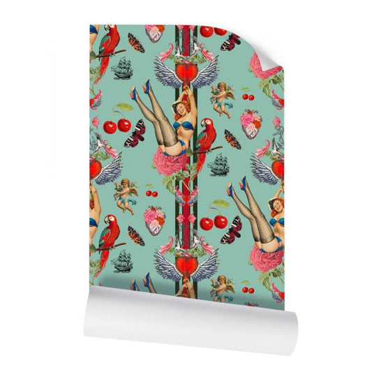 Cherry Love Bomb Grande Wallpaper 52cm So Retro