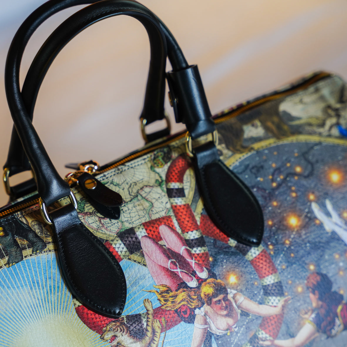 Le Cirque Du Monde Weekender Leather Duffle Bag