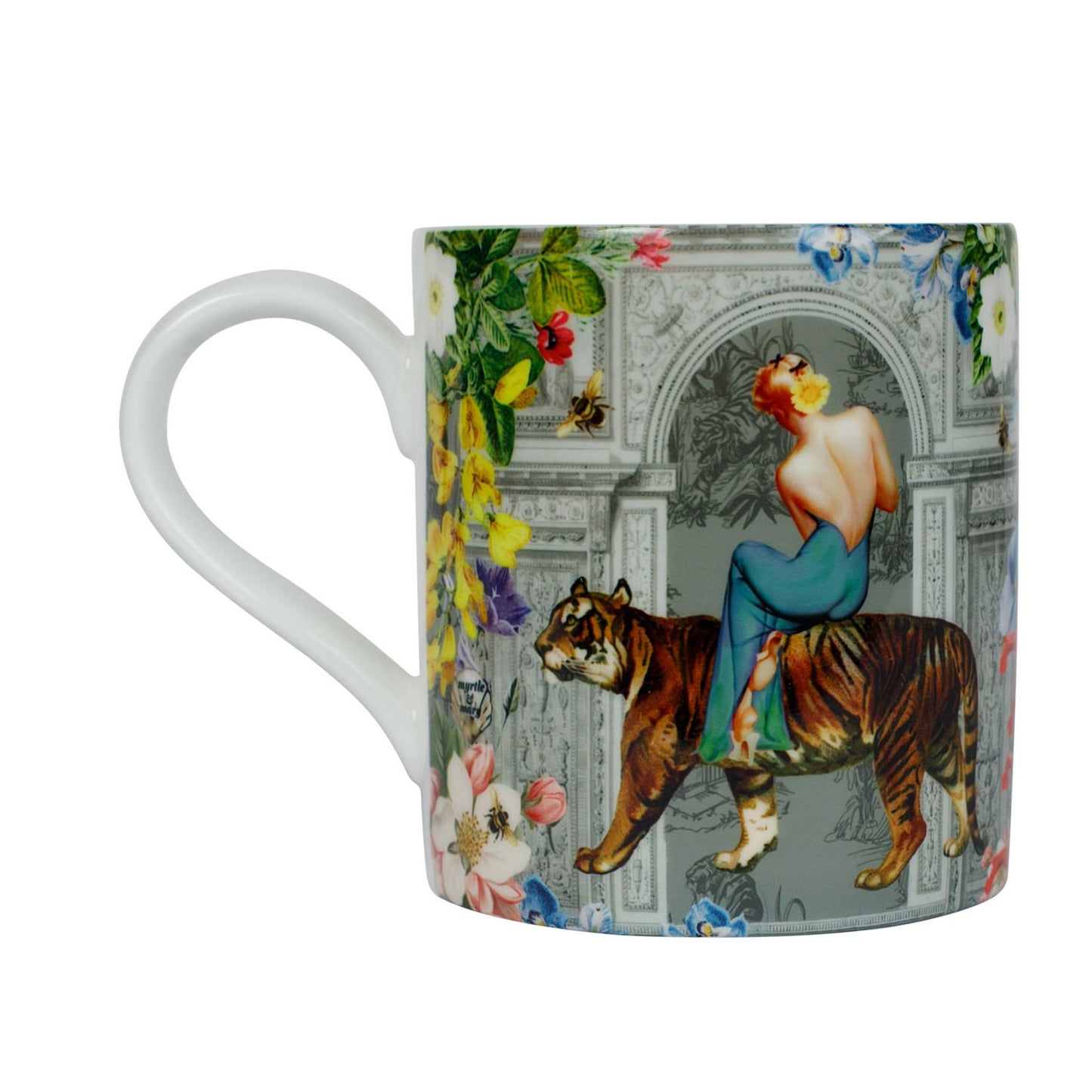 Tigerlily Sage Bone China Coffee Cup
