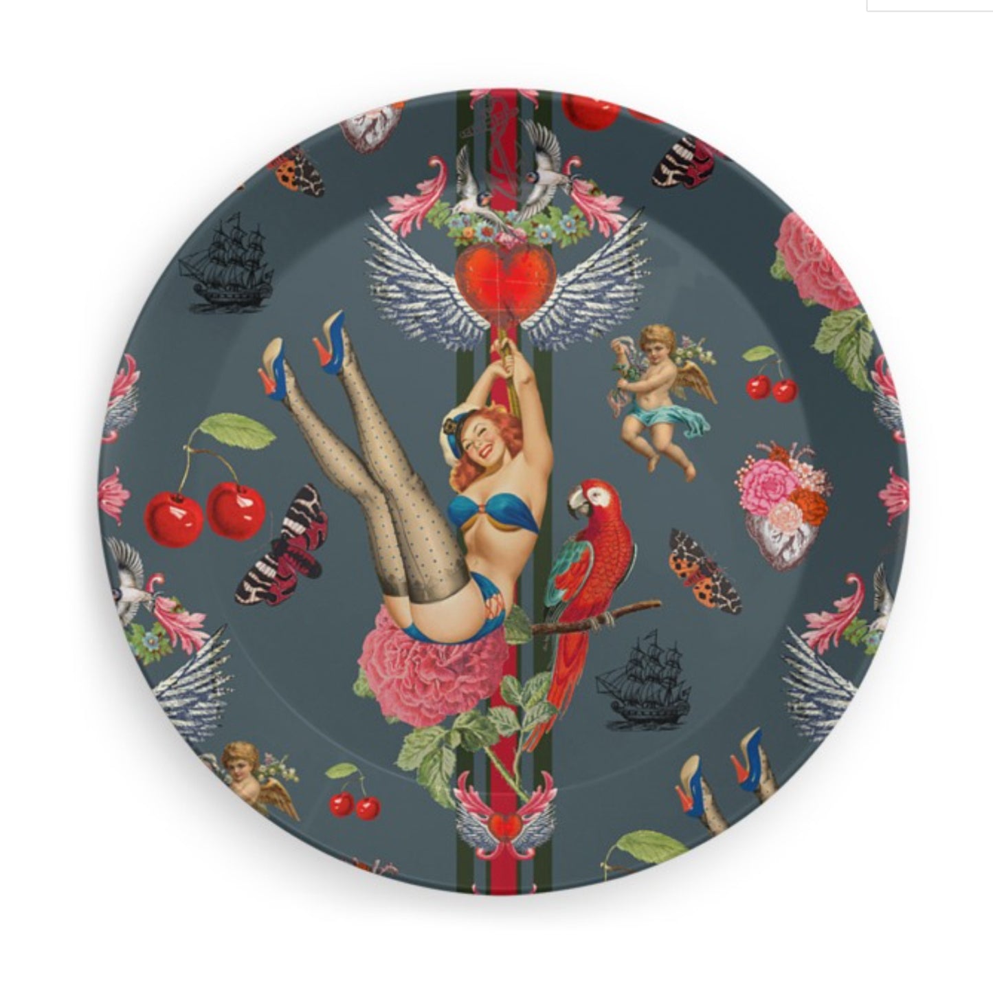 FiFi Cherry Love Bomb Party Plates Ink'd- Set of Four