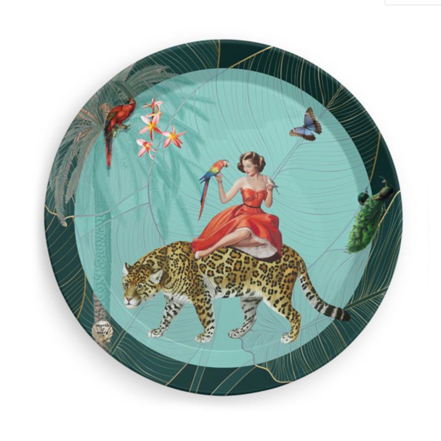 Mary Turquoise Party Plates - Set of Four