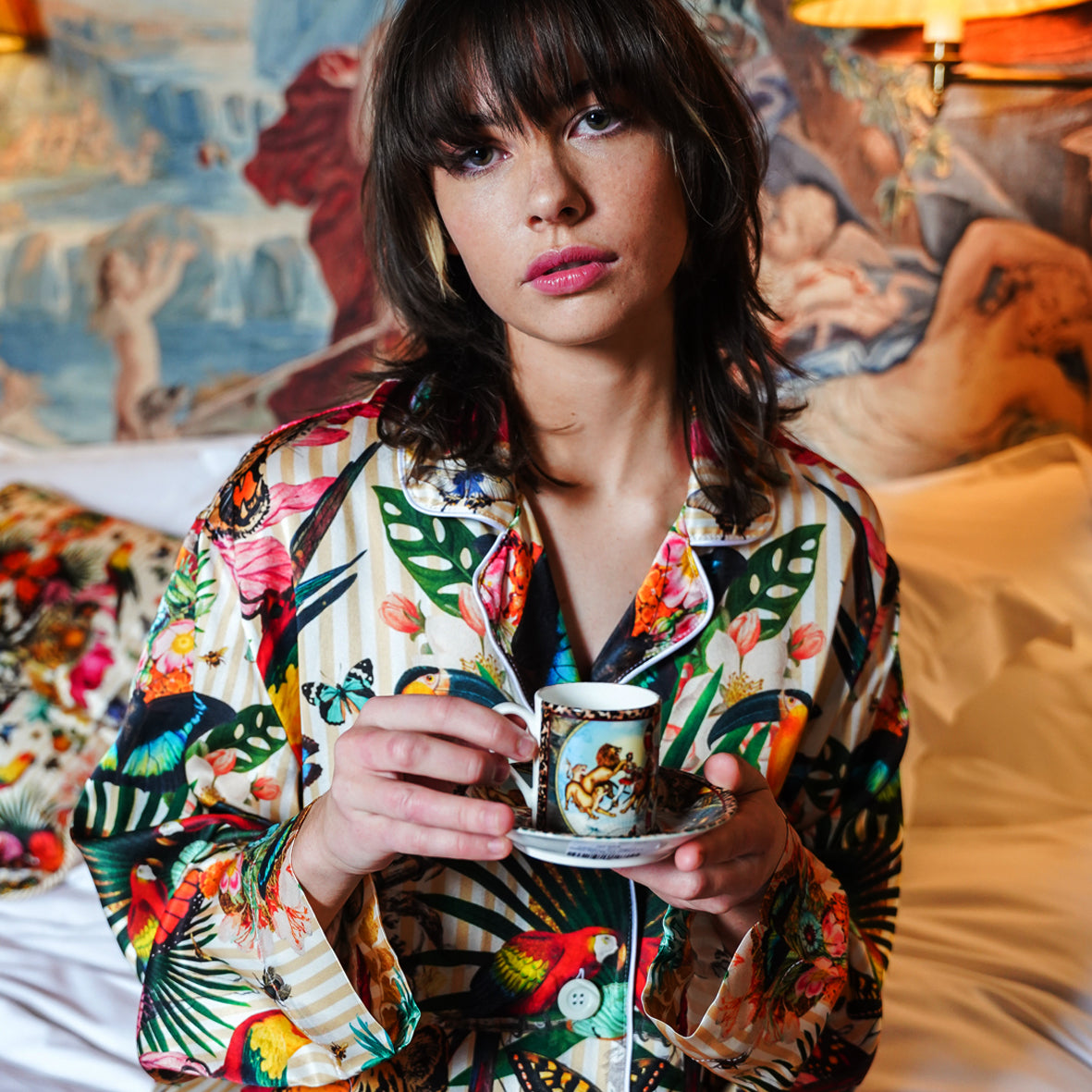 Paradise Lost "Day" - Silk Pyjamas with Trousers