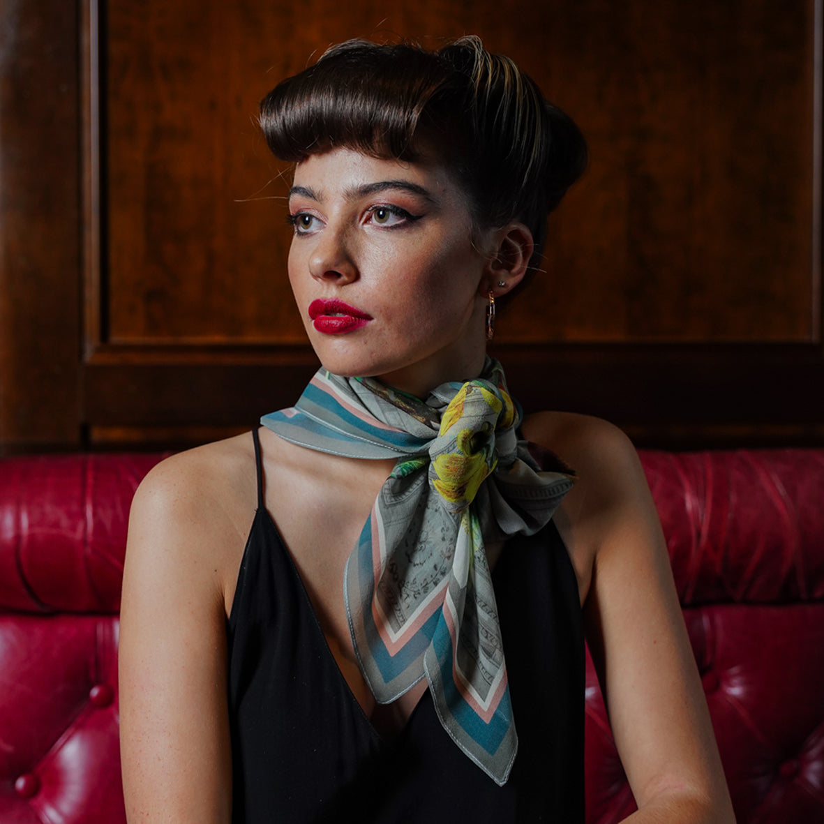 Tigerlily Sage Georgette Silk Scarf