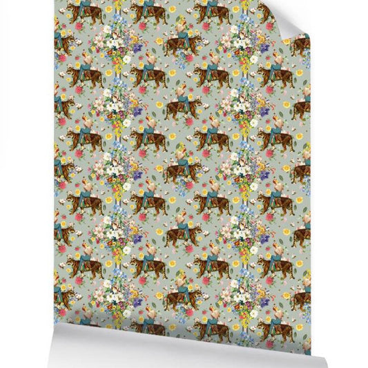 Tigerlily Petite Wallpaper 70cm Sage Smudge