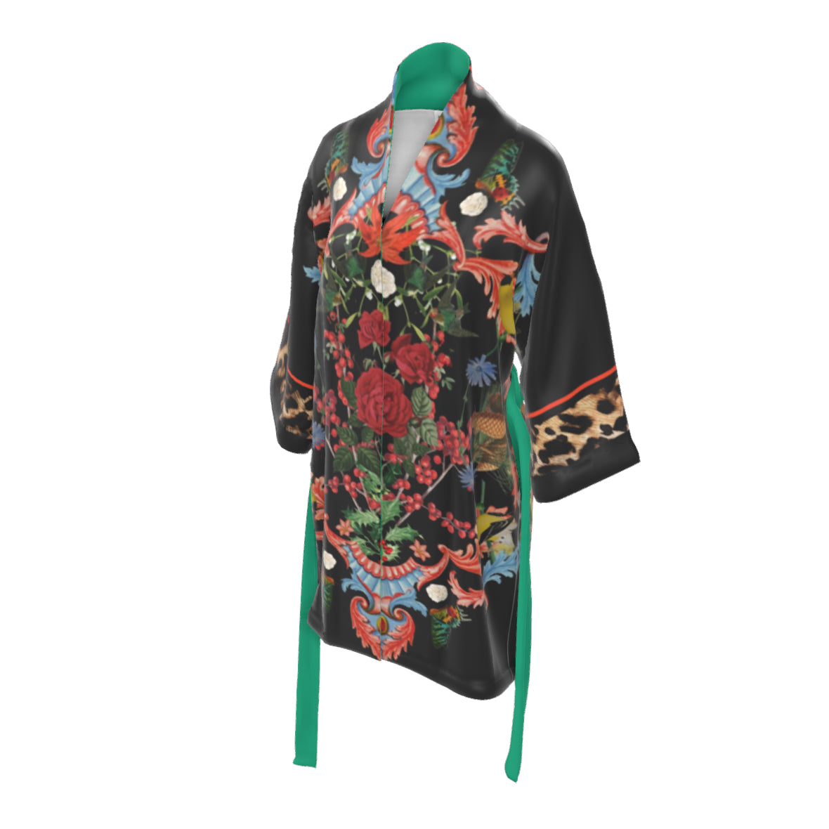 Winter Rose Silk Kimono