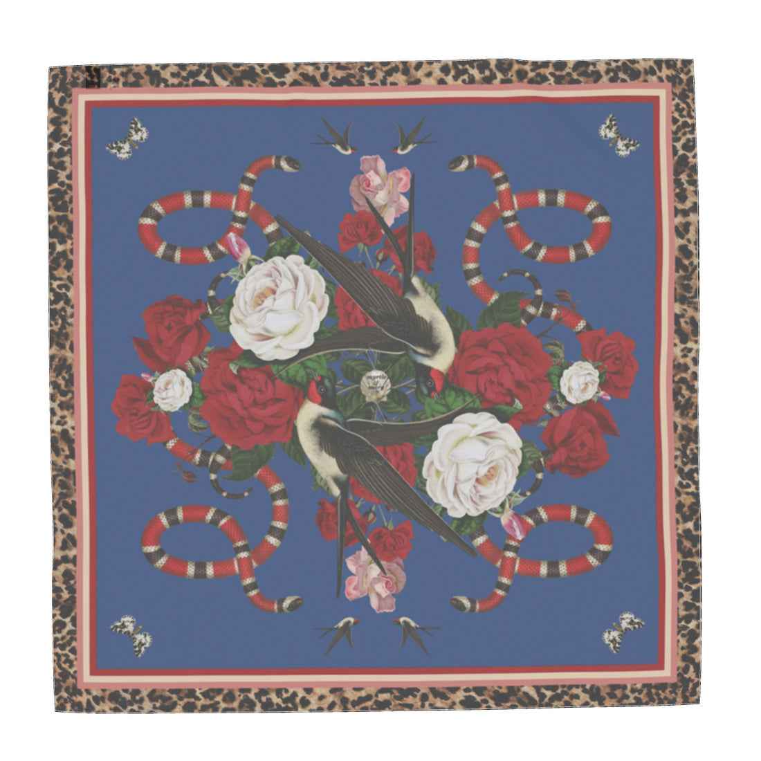 Rock 'N' Roses Georgette Silk Scarf - Admiral