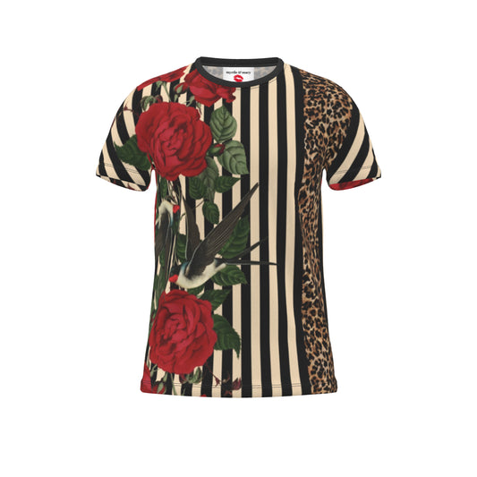 Rock 'N' Roses Unisex Round Neck T-Shirt - Stripe
