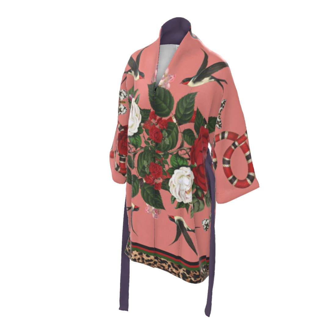 Rock 'N' Roses Silk Sensation Kimono - Flamingo