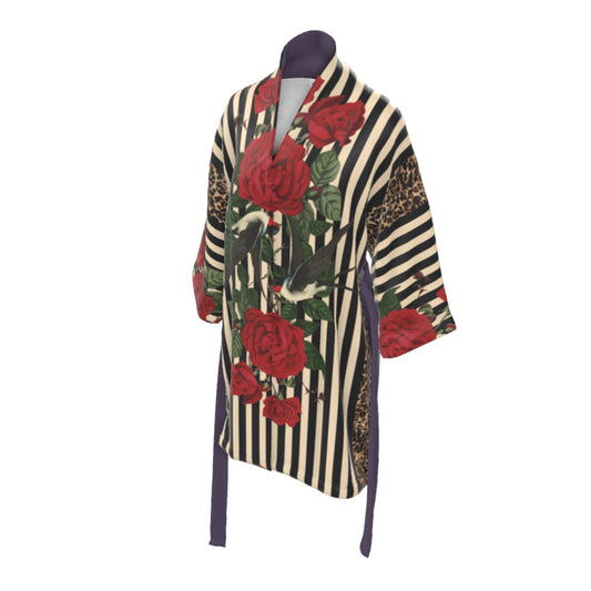 Rock 'N' Roses Silk Sensation Kimono - Stripe