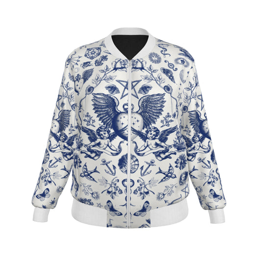 Tattoo Angel Women's Satin Bomber Jacket