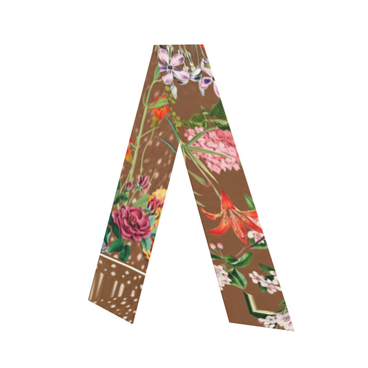 Bloom Fade Fawn Silk Hair Scarf