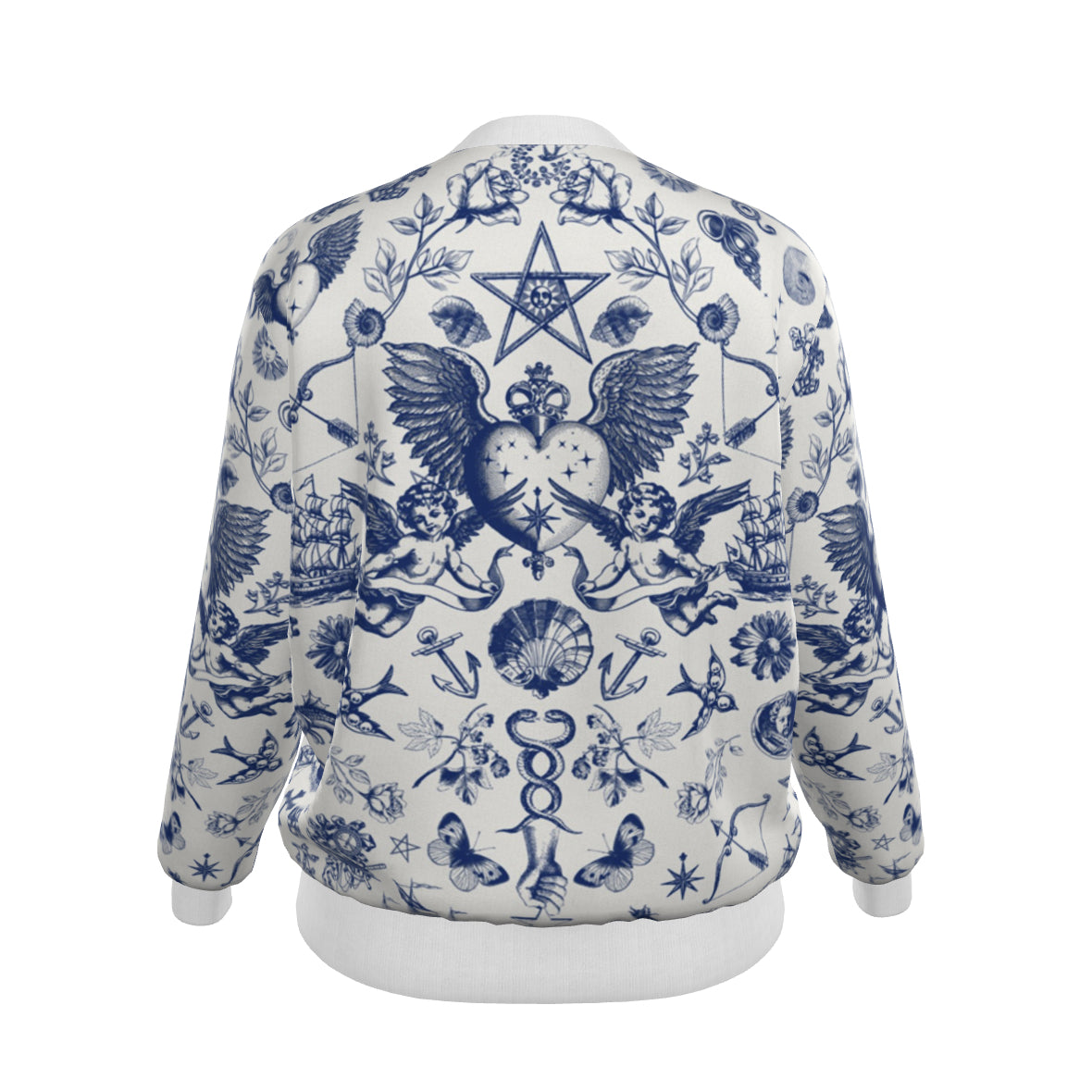 Tattoo Angel Women's Satin Bomber Jacket
