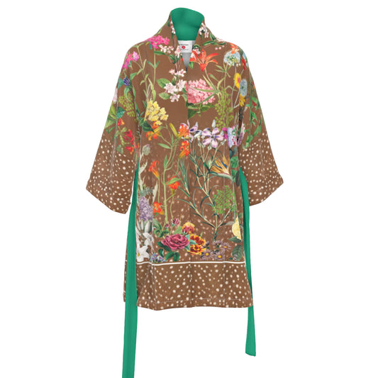 Bloom Fade Fawn Silk Kimono