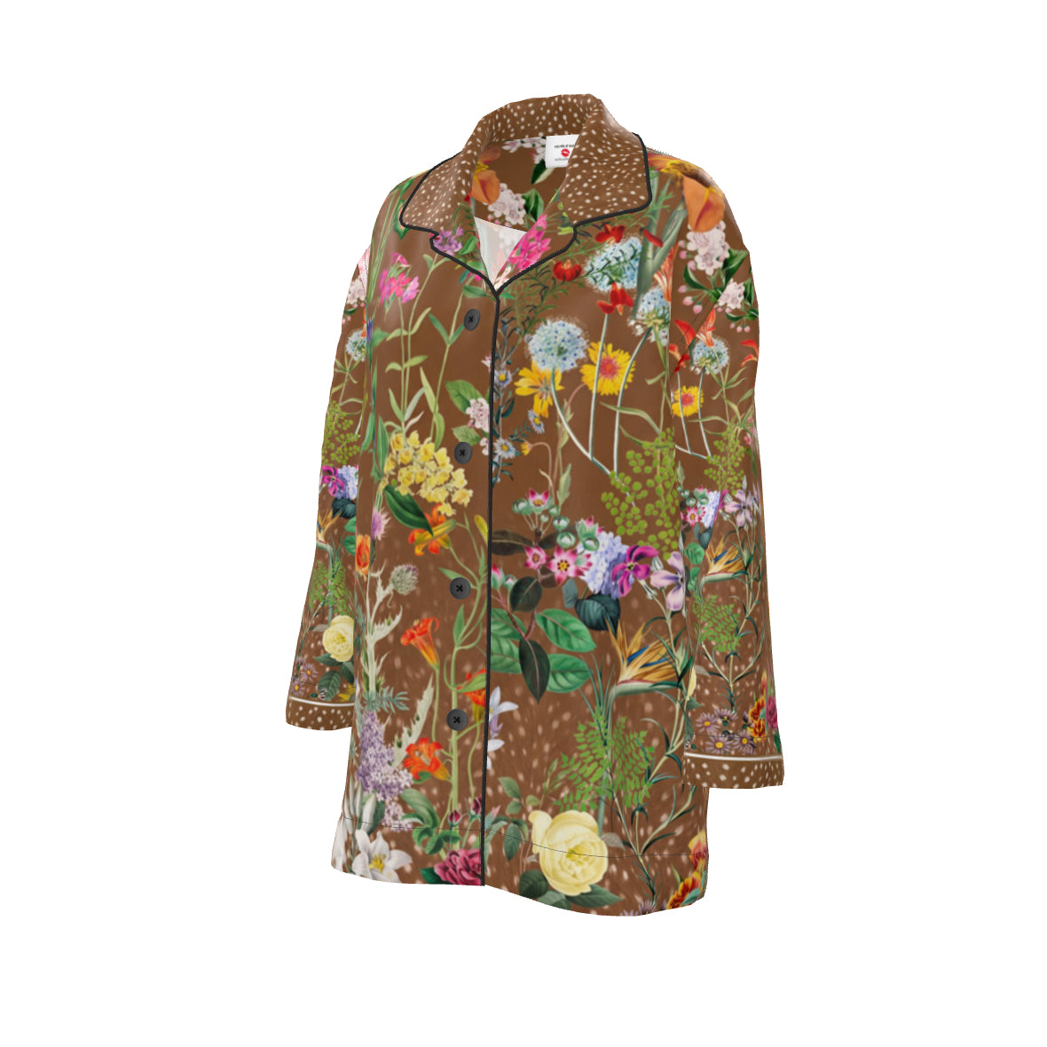 Bloom Fade fawn Women's Silk Pyjama Blouse