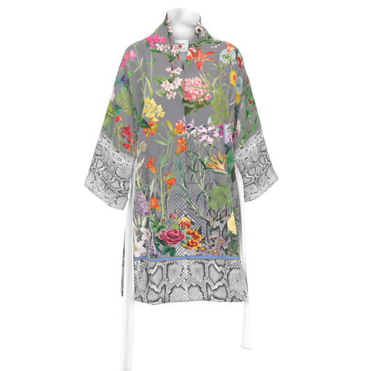 Bloom Fade Snake Silk Kimono