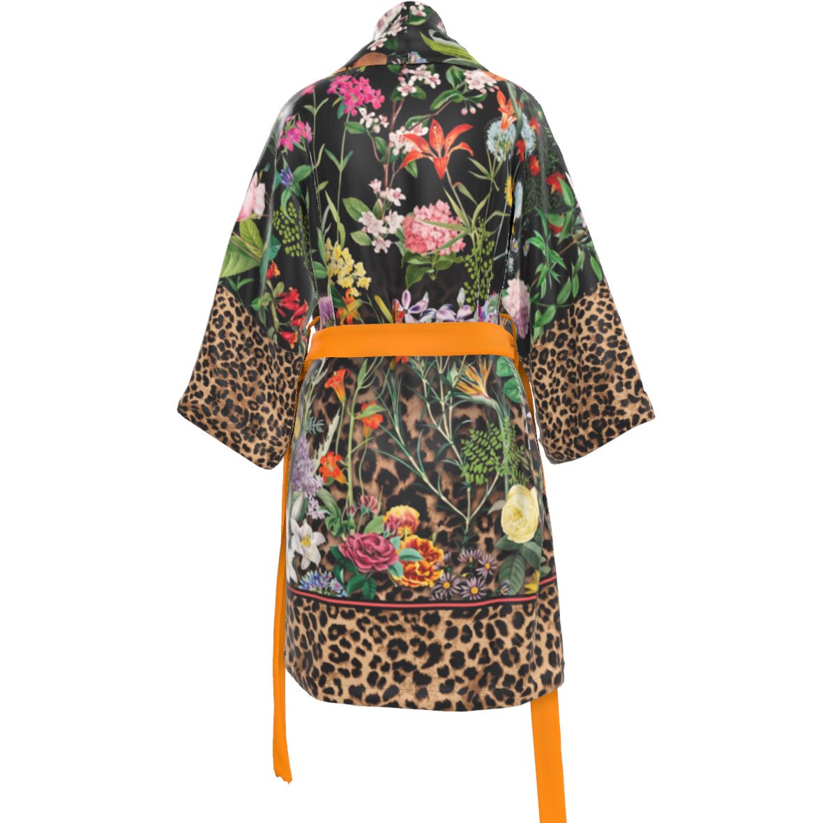 Bloom Fade Leopard Silk Kimono