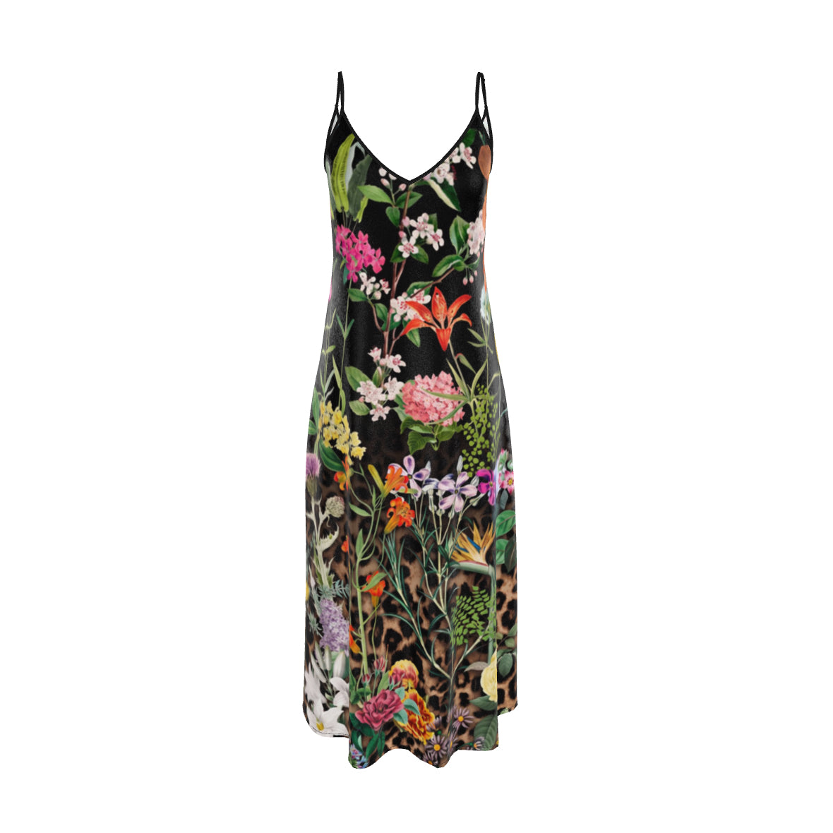 Bloom Fade Leopard Slip Dress