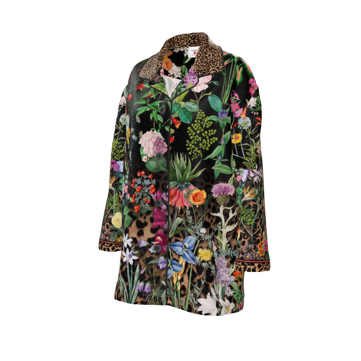 Bloom Fade Leopard Women's Silk Pyjama Blouse