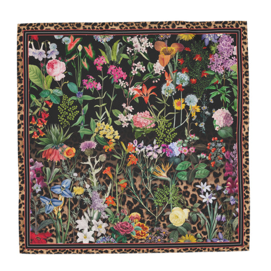 Bloom Fade Leopard Silk Scarf