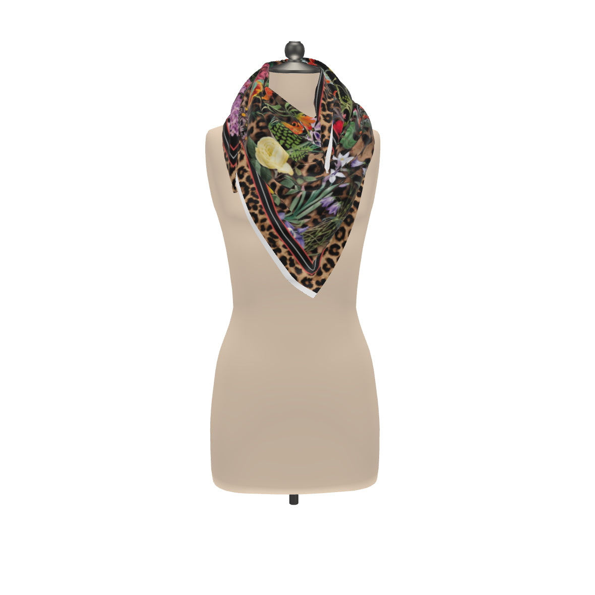 Bloom Fade Leopard Silk Scarf