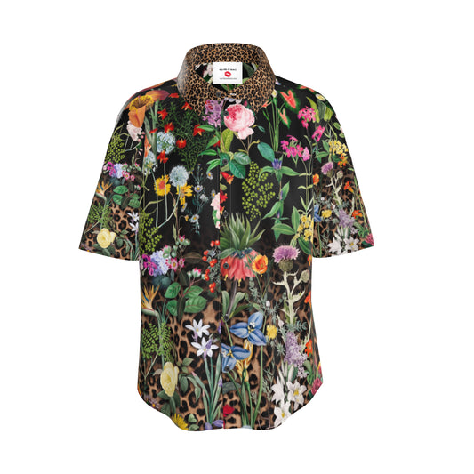 Bloom Fade Leopard Unisex Silk Shirt