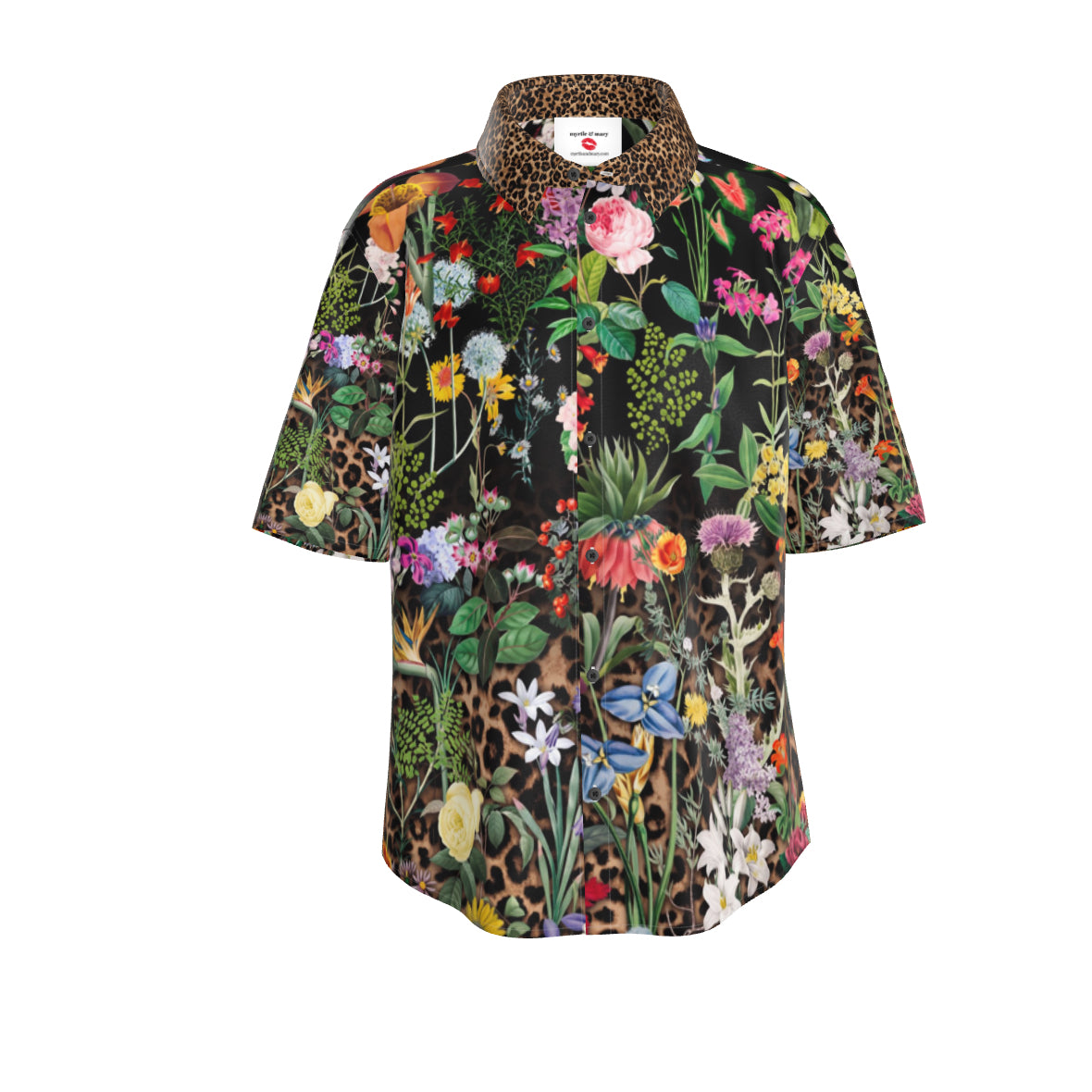 Bloom Fade Leopard Unisex Silk Shirt