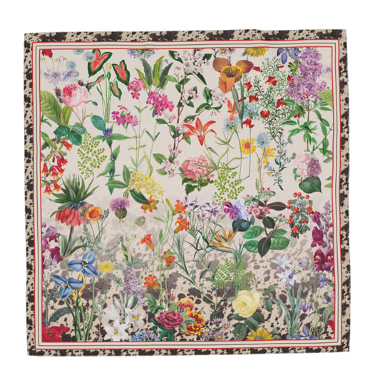 Bloom Fade Cow Print Silk Scarf