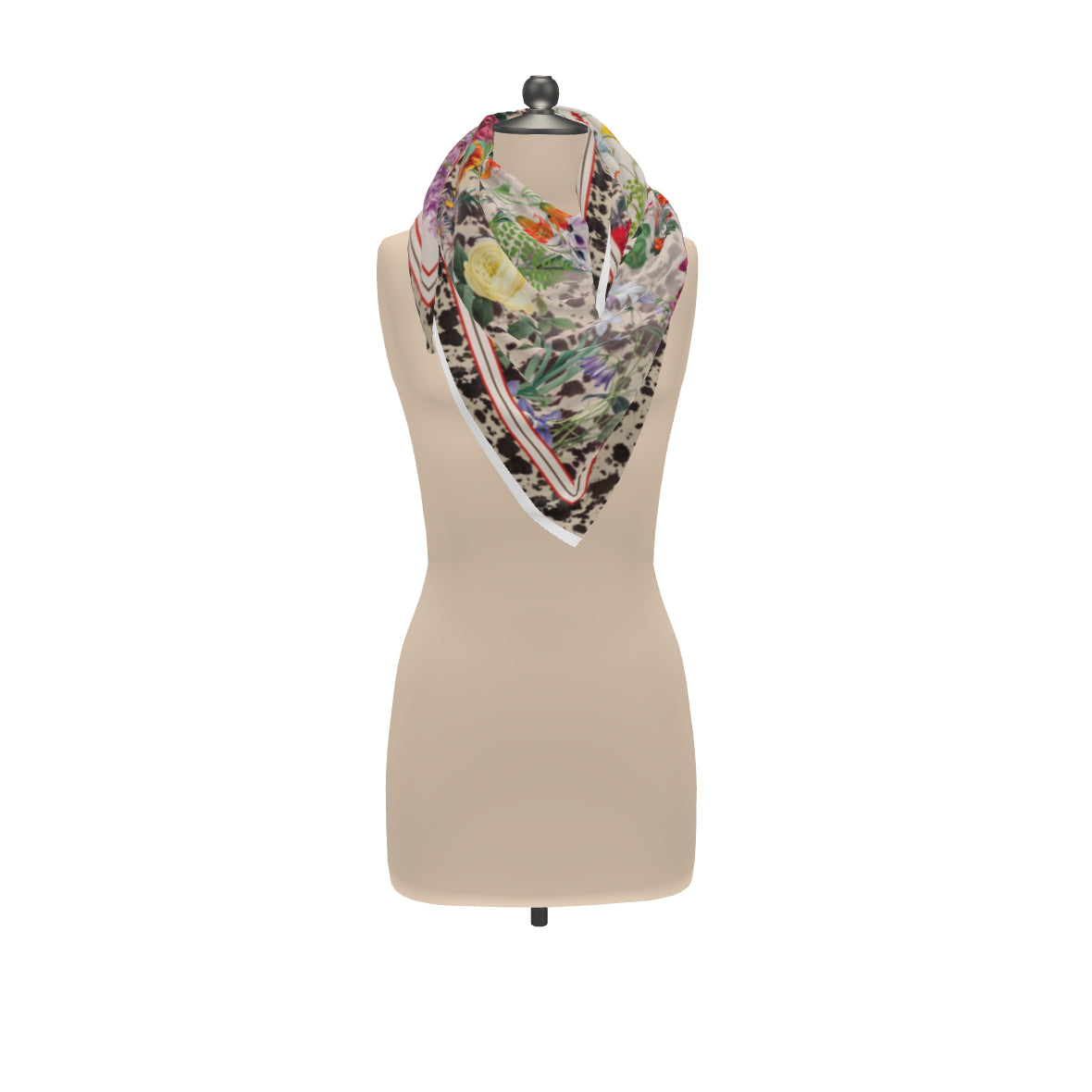 Bloom Fade Cow Print Silk Scarf