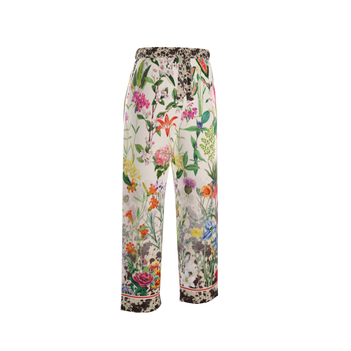 Bloom Fade Cow Print Silk Bottoms