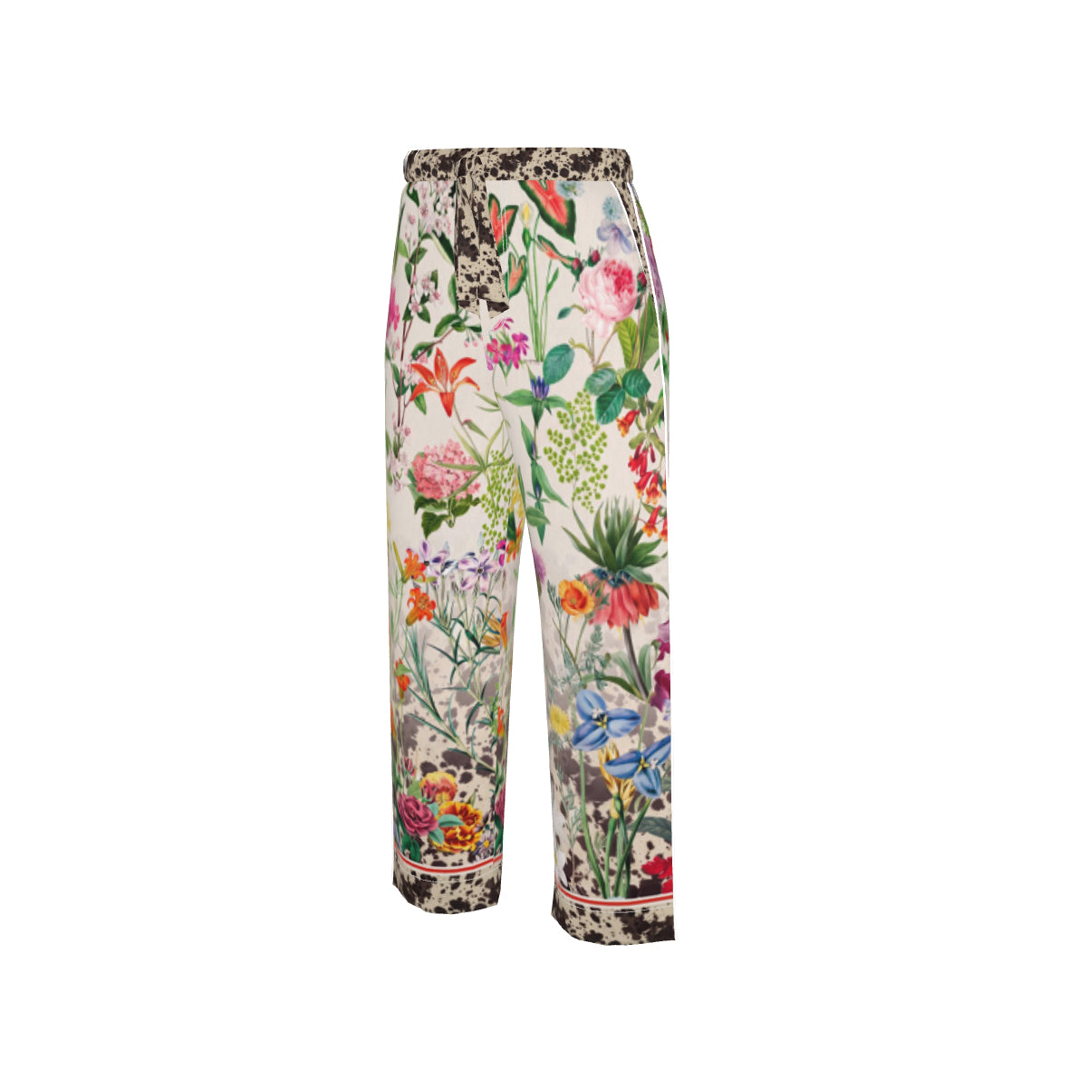 Bloom Fade Cow Print Silk Bottoms