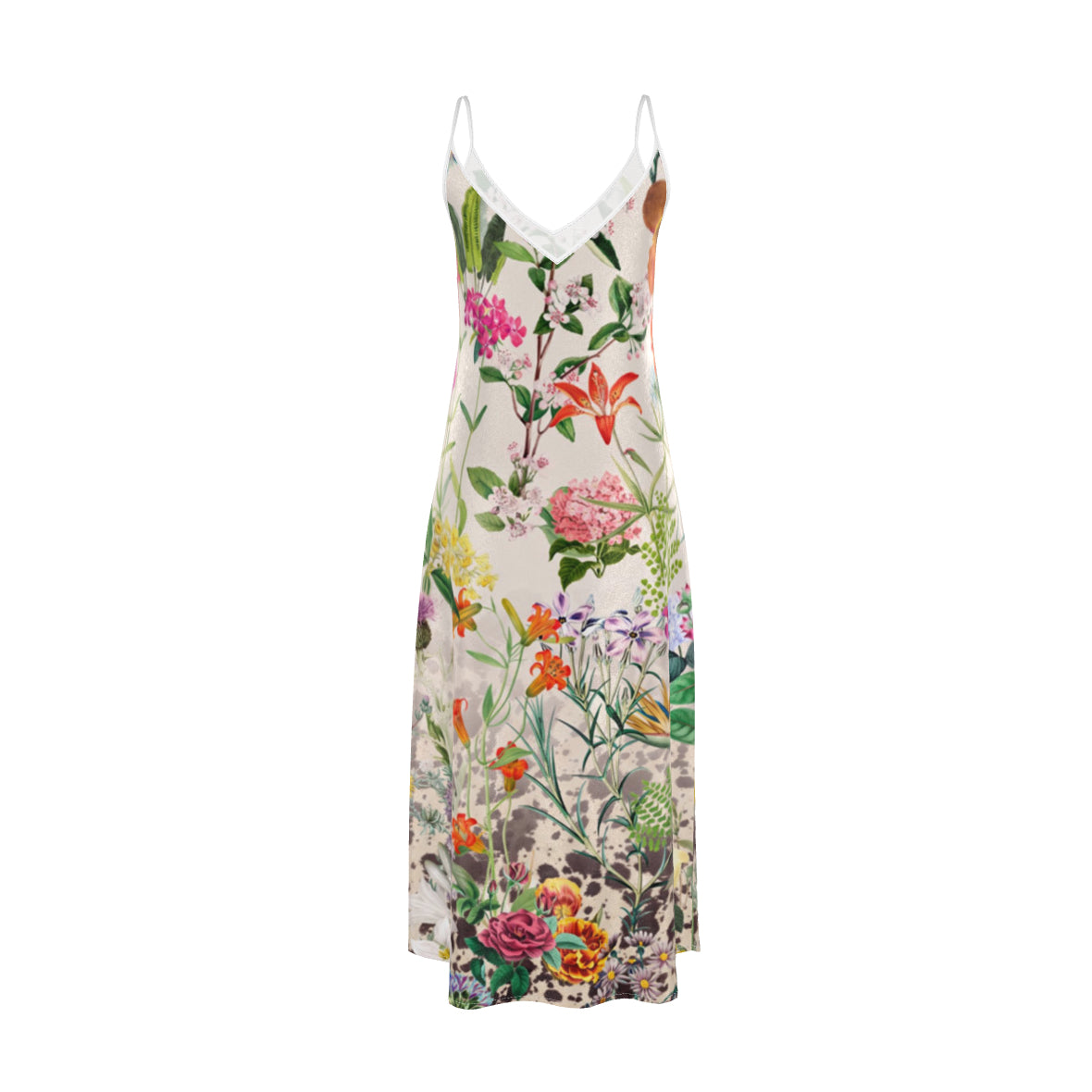 Bloom Fade Cow Print Slip Dress