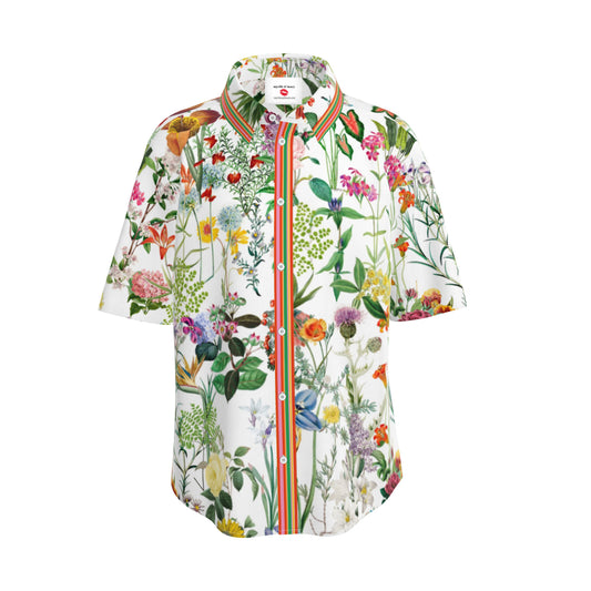 Bloom Stripe Unisex Silk Shirt