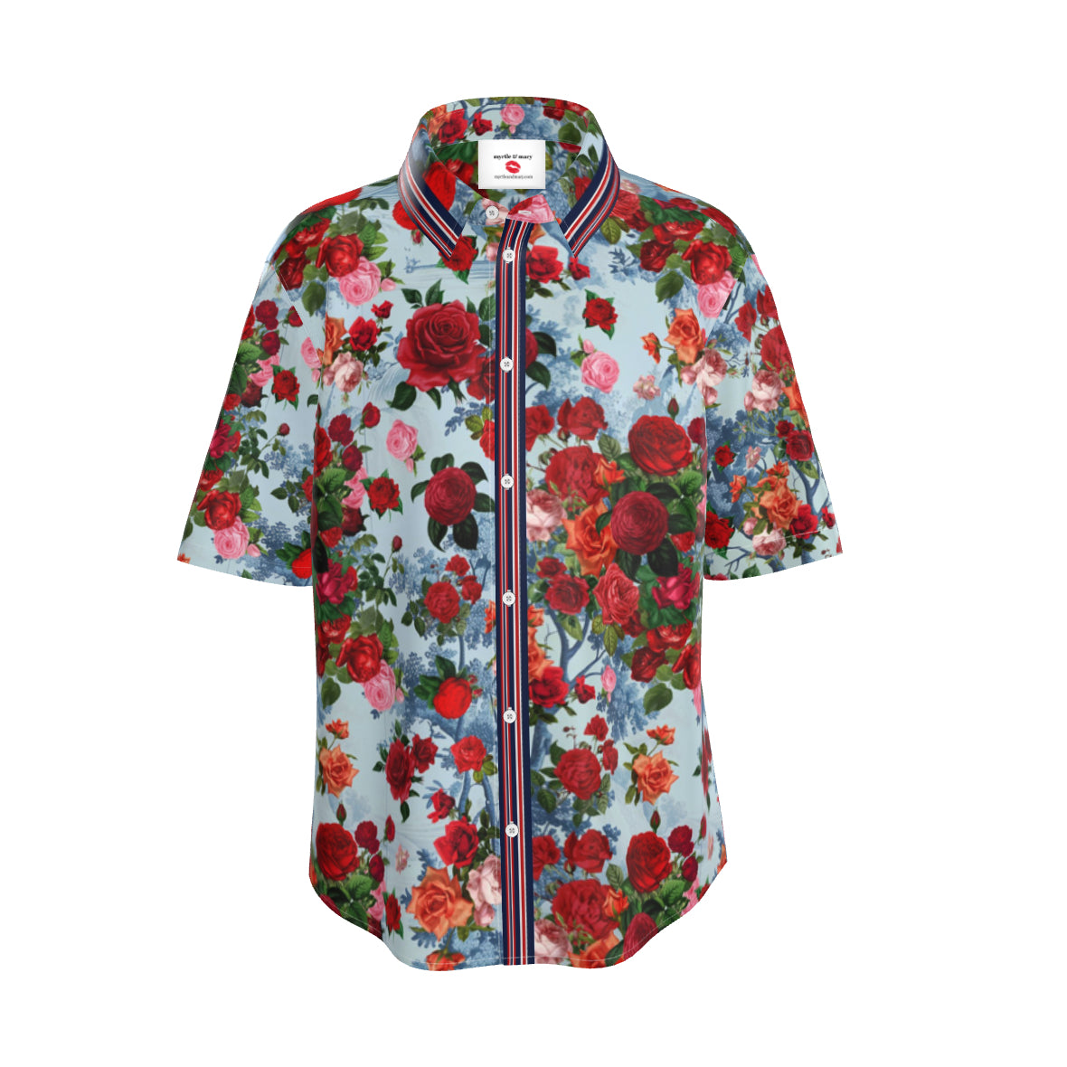 Rose Toile Unisex Silk Shirt