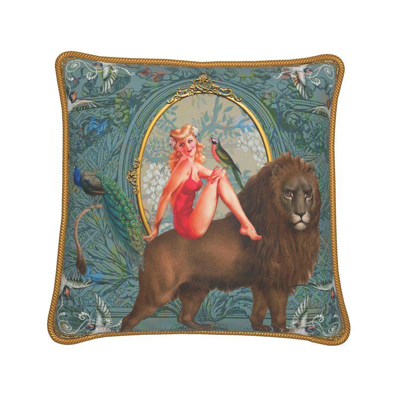 Myrtle Silk Cushion (Aqua)