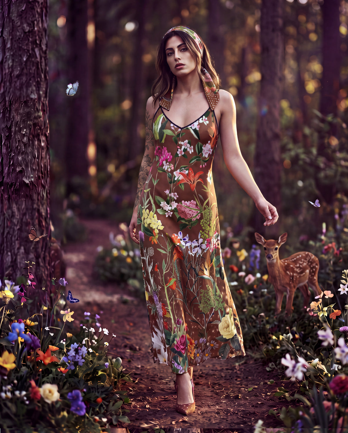Bloom Fade Fawn Silk Kimono