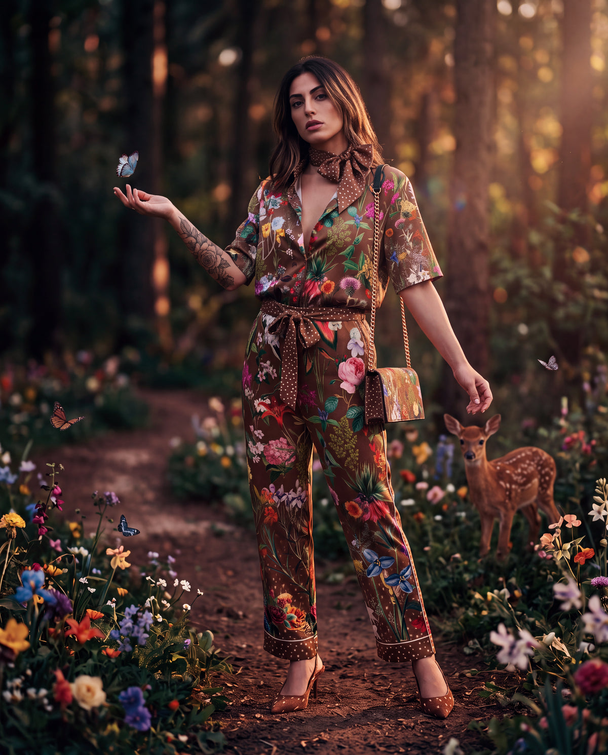 Bloom Fade Fawn Silk Kimono