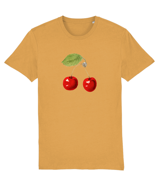Cherry Bomb Organic Vintage-wash T-Shirt - Vintage Yellow