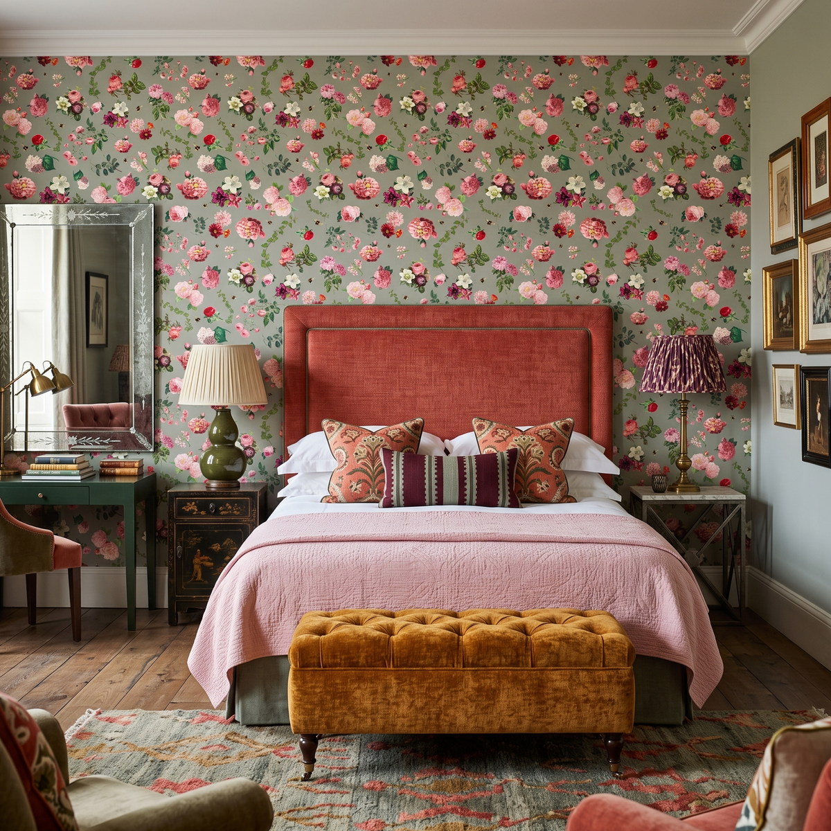 Granny's house wallpaper sage by Carrie Neely for myrtle and Mary