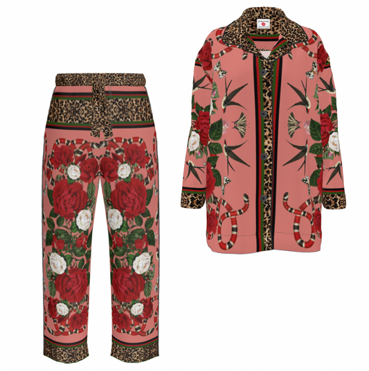 Rock 'N' Roses Luxury pyjama set -  Flamingo
